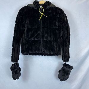 Rudsak Girl's Anastasia Faux Fur Down Puffer Jacket Black